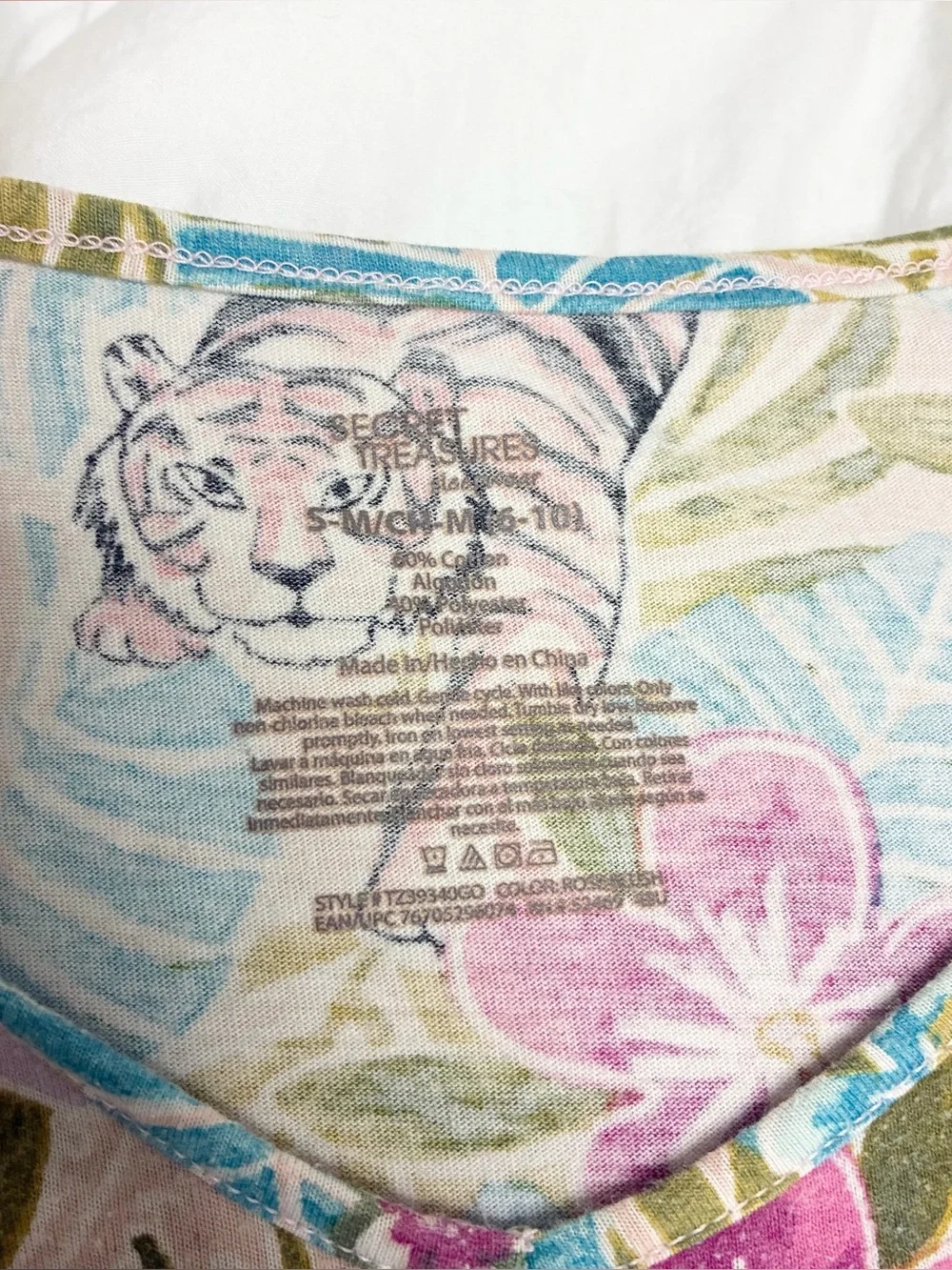 Secret Treasures Comfy Tiger Floral Print PJ